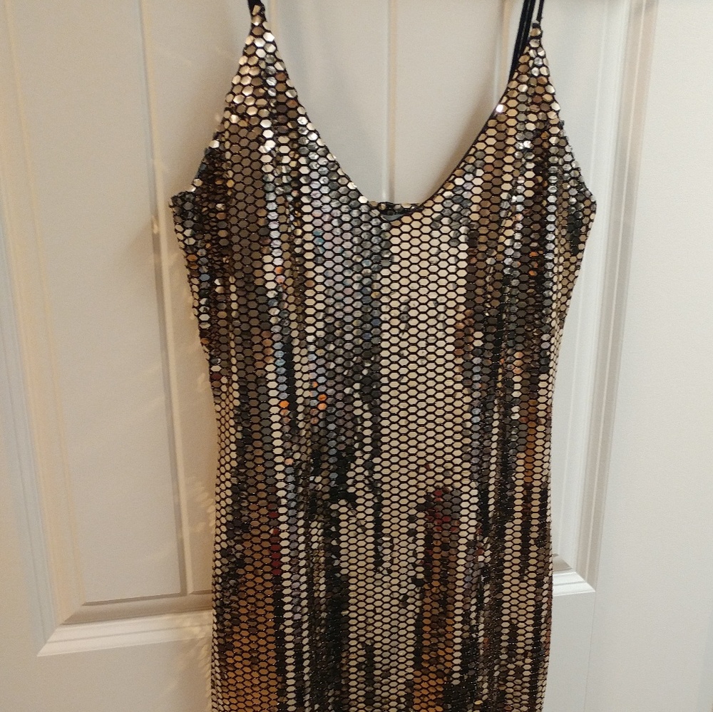 Gold Sequin Bodycon Dress
